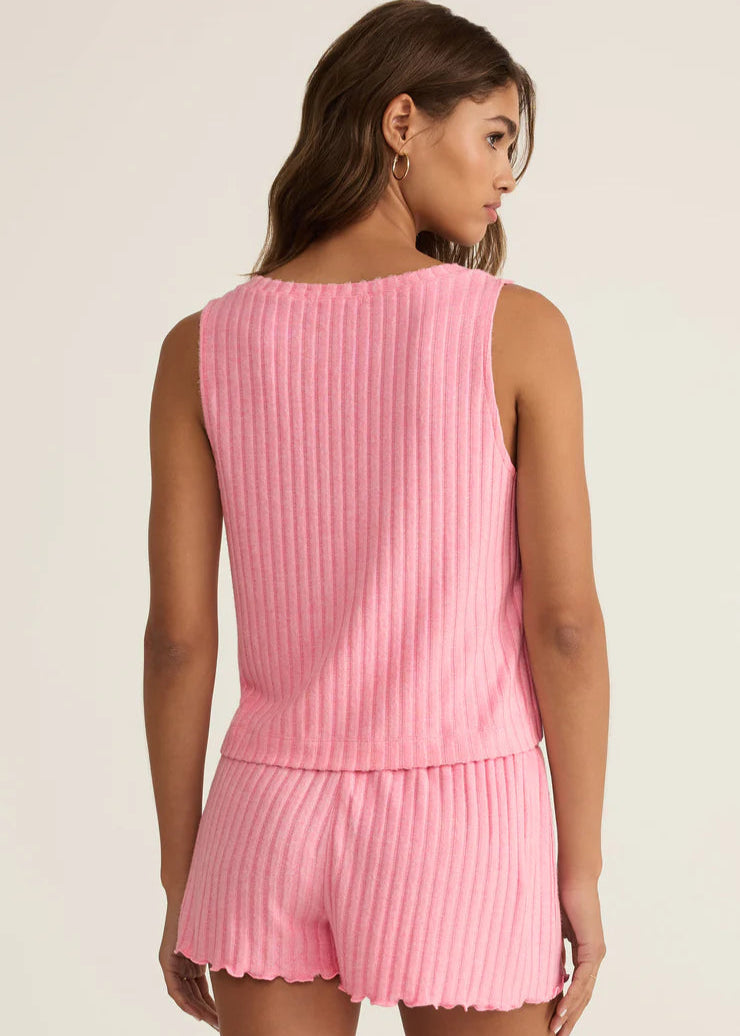 Z Supply Sloane V-Neck Rib Tank Passion Fruit