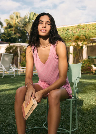 Z Supply Sloane V-Neck Rib Tank Passion Fruit