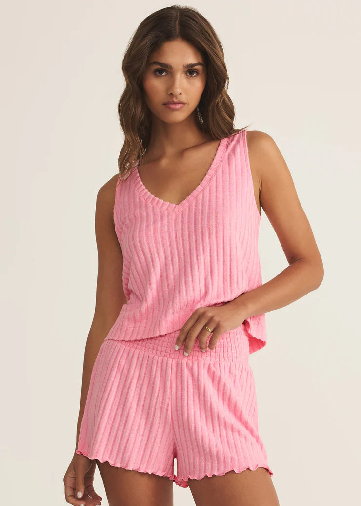 Z Supply Sloane V-Neck Rib Tank Passion Fruit