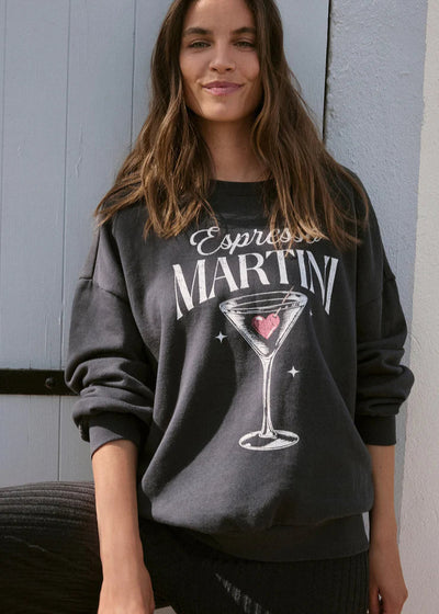 Z Supply Oversized Martini Sweatshirt Black Sand