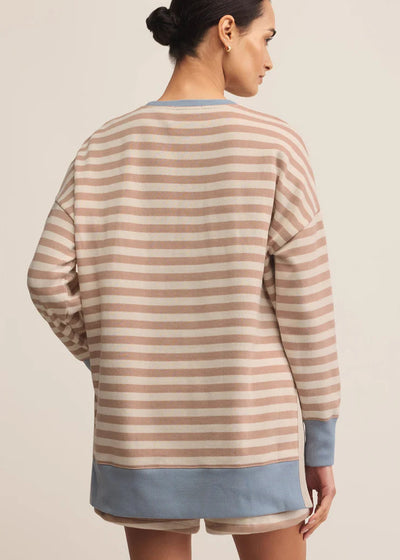 Z Supply Layer Up Stripe Sweatshirt Sand