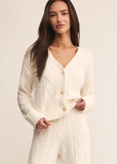 Z Supply Elsa Cable Cardigan Vanilla Ice