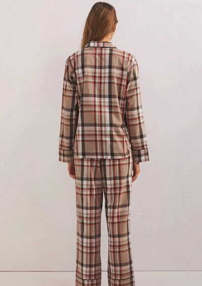 Z Supply Dreamer Plaid Cotton Pj Set - Burlap