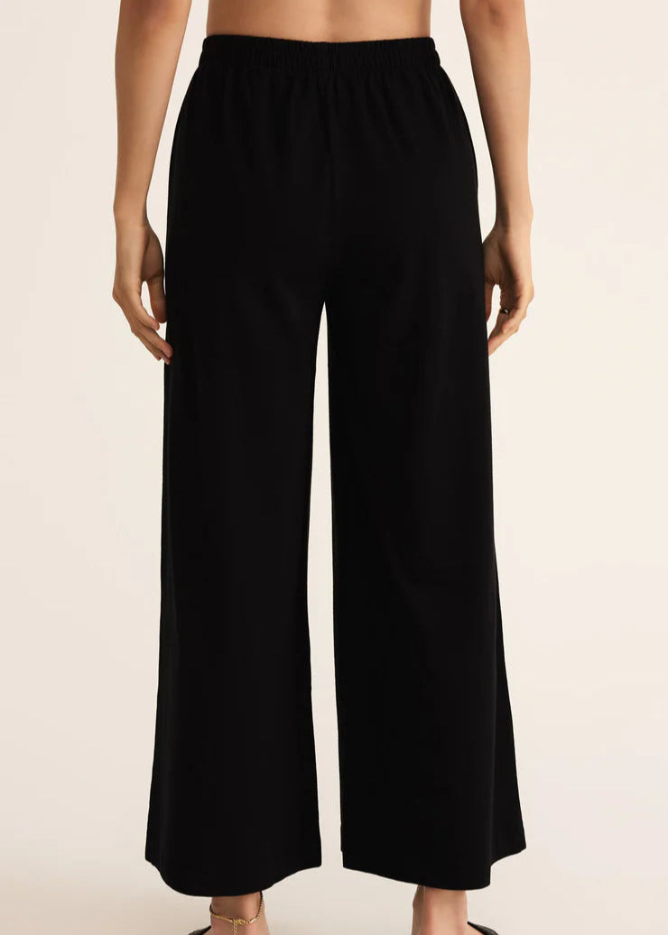 Z Supply Scout Jersey Crop Flare Pant Black