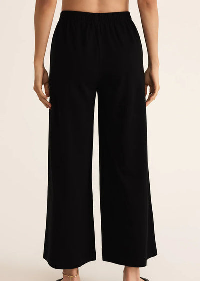 Z Supply Scout Jersey Crop Flare Pant Black