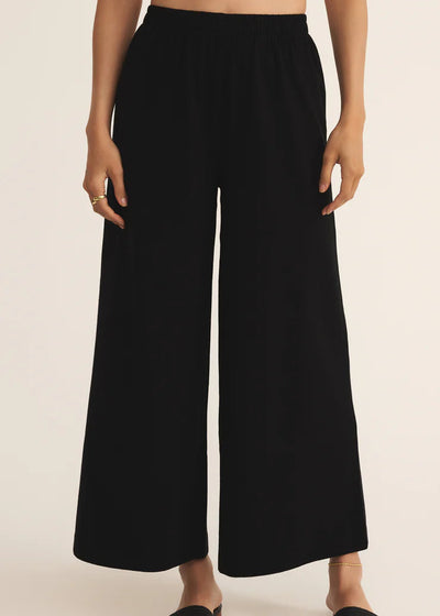 Z Supply Scout Jersey Crop Flare Pant Black