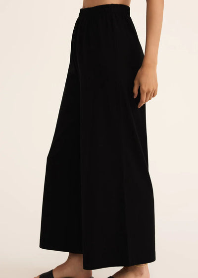 Z Supply Scout Jersey Crop Flare Pant Black
