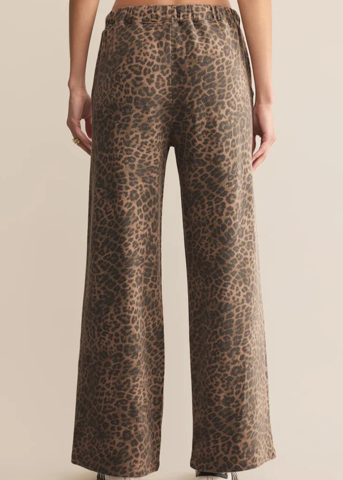 Z Supply Hunter Leopard Knit Pants Tan