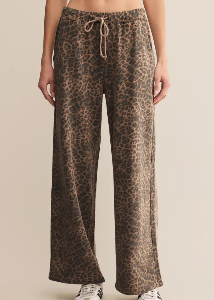 Z Supply Hunter Leopard Knit Pants Tan