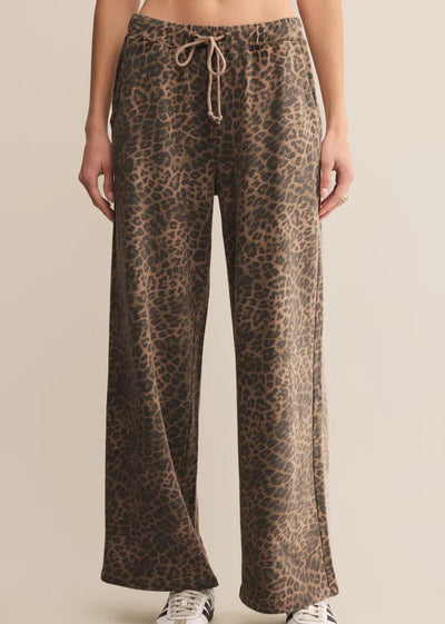 Z Supply Hunter Leopard Knit Pants Tan