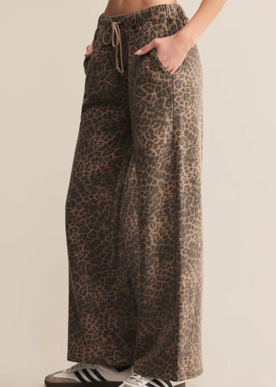 Z Supply Hunter Leopard Knit Pants Tan