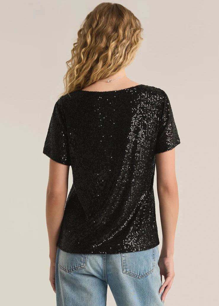 Z Supply Marbella Sequin Top - Black