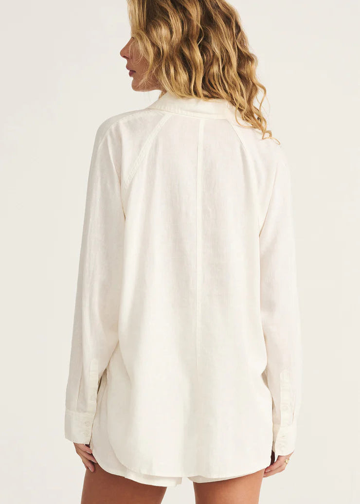 Z Supply The Perfect Linen Top White