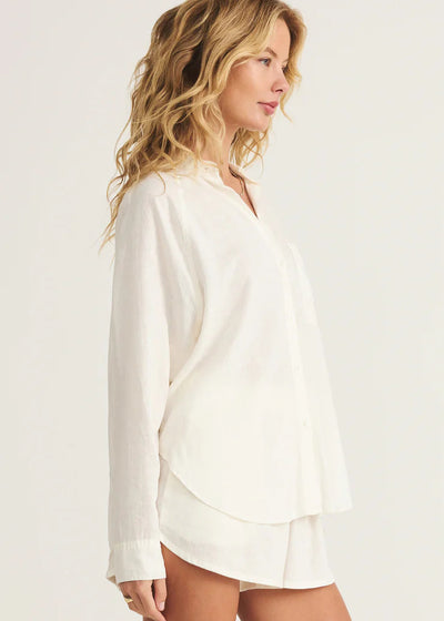 Z Supply The Perfect Linen Top White