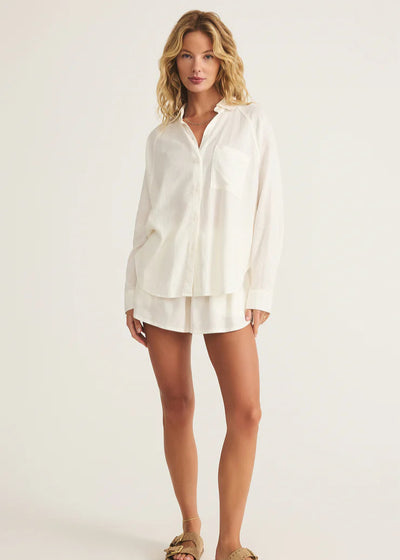 Z Supply The Perfect Linen Top White