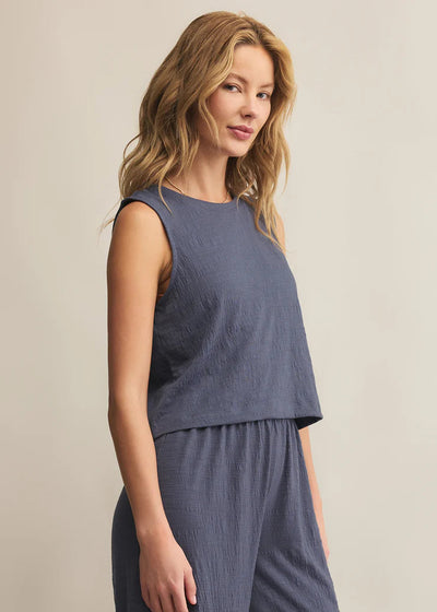 Z Supply Sloane Textured Top Worn Blue