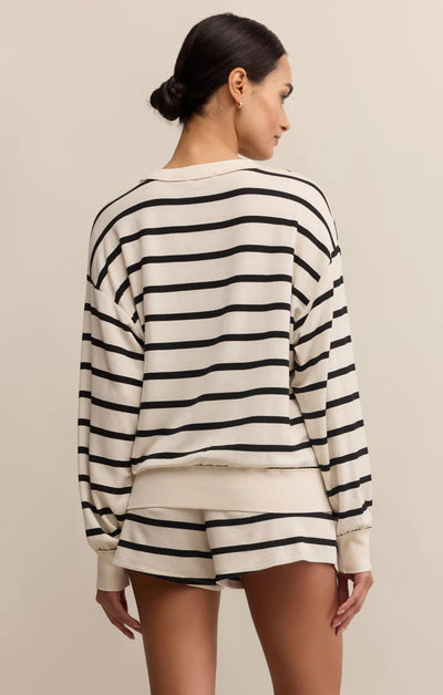 Z Supply Stand Out Striped Crystal Sweatshirt