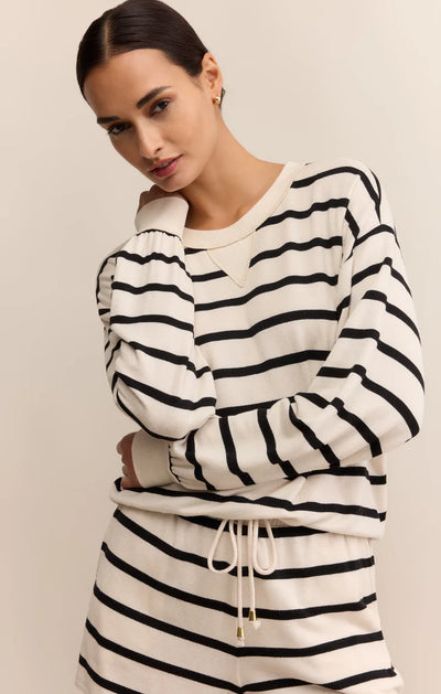 Z Supply Stand Out Striped Crystal Sweatshirt