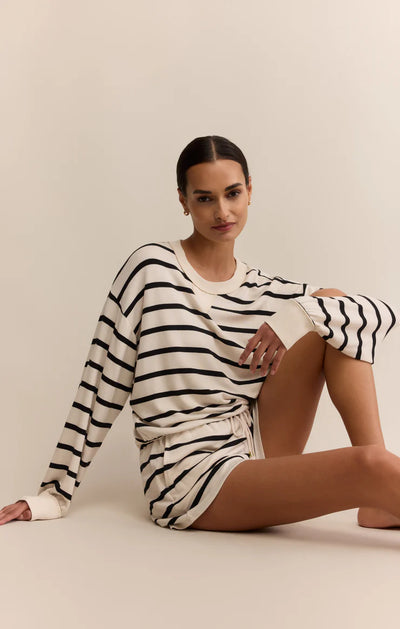 Z Supply Stand Out Striped Crystal Sweatshirt