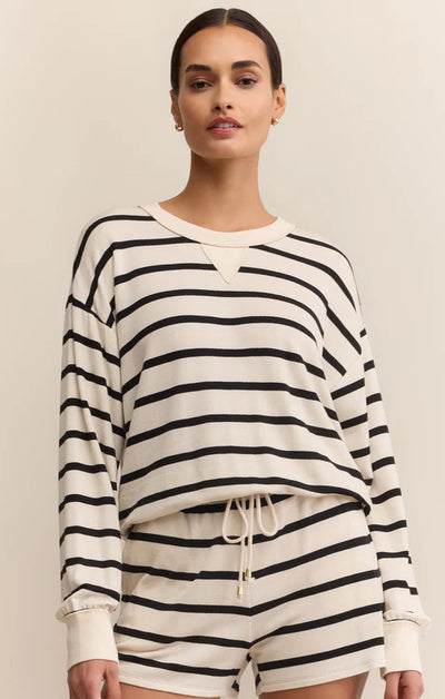 Z Supply Stand Out Striped Crystal Sweatshirt