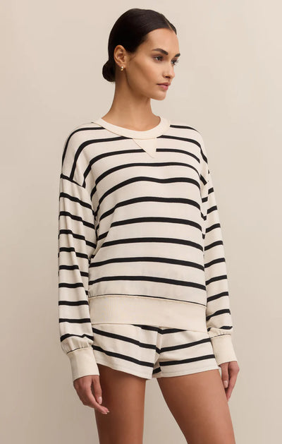 Z Supply Stand Out Striped Crystal Sweatshirt