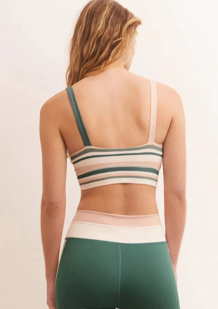 Z Supply Rally Stripe Sports Bra - Calypso Green