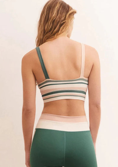 Z Supply Rally Stripe Sports Bra - Calypso Green