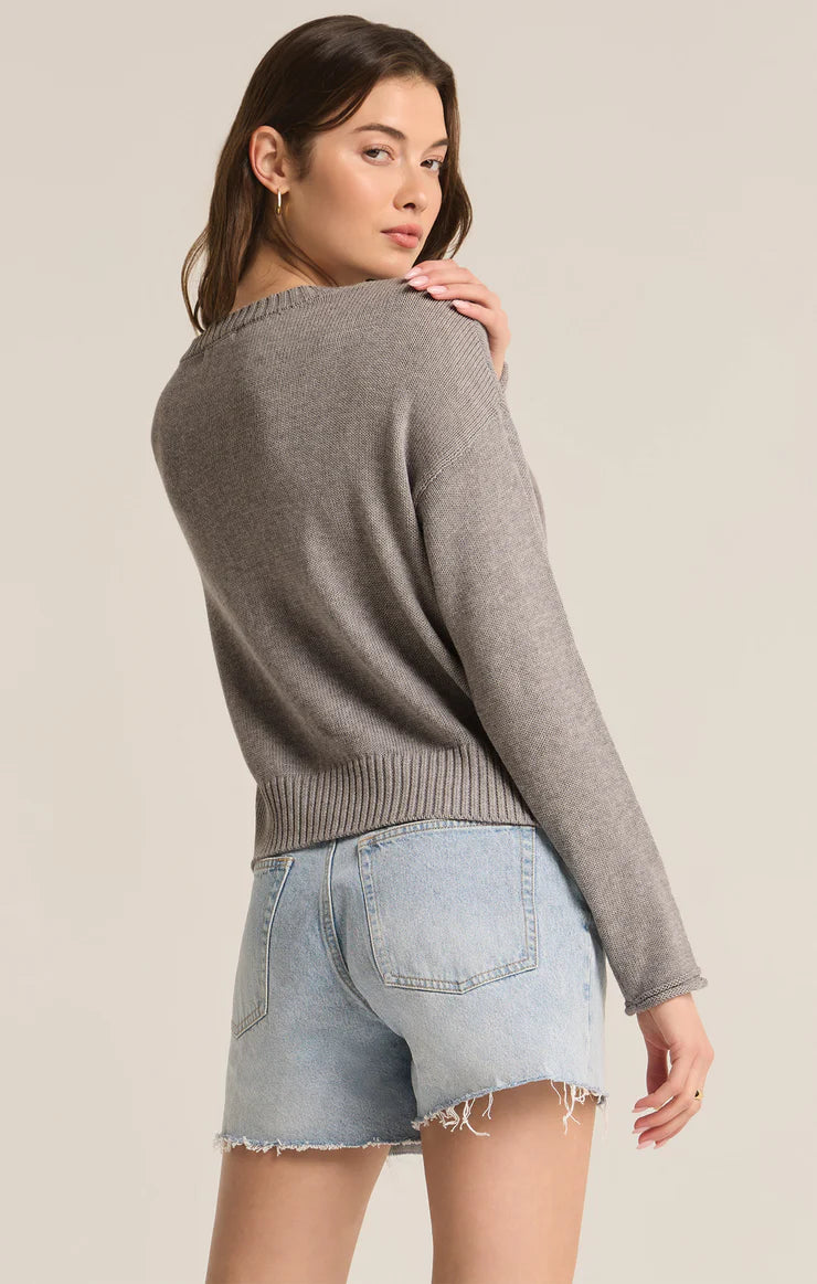 Z Supply Sienna Star Sweater Classic Heather
