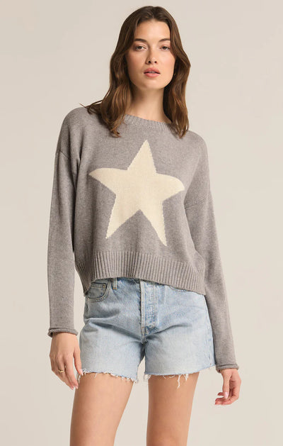 Z Supply Sienna Star Sweater Classic Heather