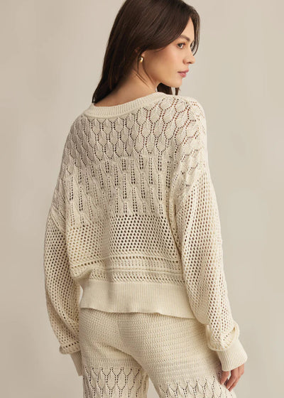 Z Supply Rue Crochet Sweater Sea Salt