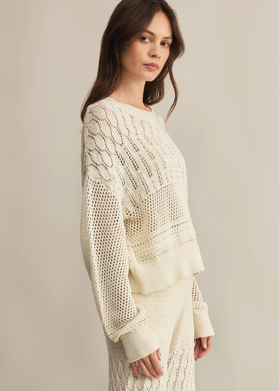 Z Supply Rue Crochet Sweater Sea Salt