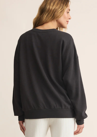 Z Supply Celebrate Sunday Sweatshirt Black Sand