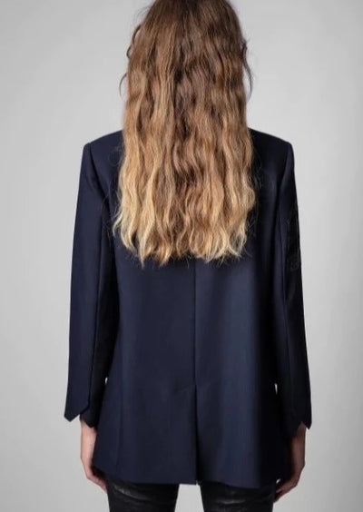Zadig & Voltaire Chevron Glitter Sleeve - Blazer