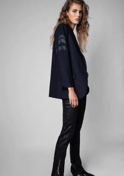 Zadig & Voltaire Chevron Glitter Sleeve - Blazer
