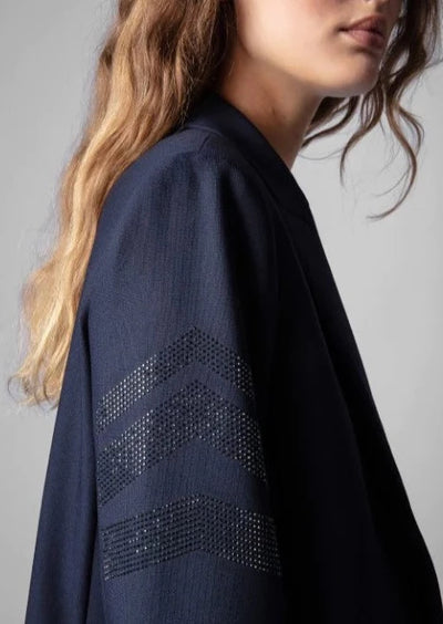 Zadig & Voltaire Chevron Glitter Sleeve - Blazer