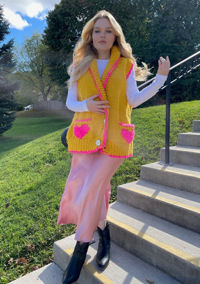 GOGO Love Swing Wool Vest - Golden Yellow