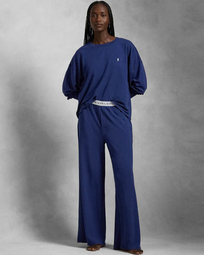 Polo Ralph Lauren Club Terry Crew Wide Leg Set Navy