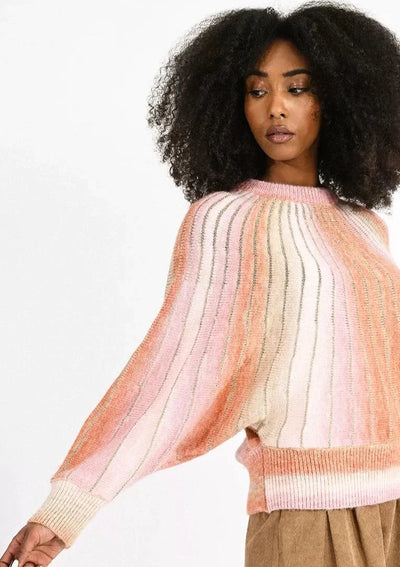 Molly Bracken Batwing Sleeve Knit Sweater - Pink Rose Gold