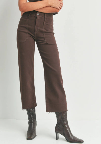 JBD Utility Wide Leg Jeans - Brown