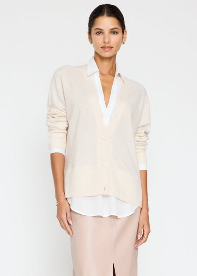 Brochu Walker Callie Layered Looker Cardigan Almond