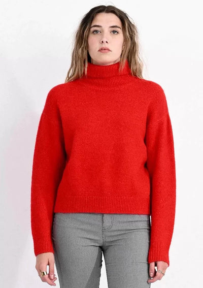 Molly Bracken Turtleneck Knit Sweater - Red