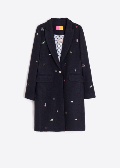Vilagallo Aricia Emb Gummy Bear Coat Navy