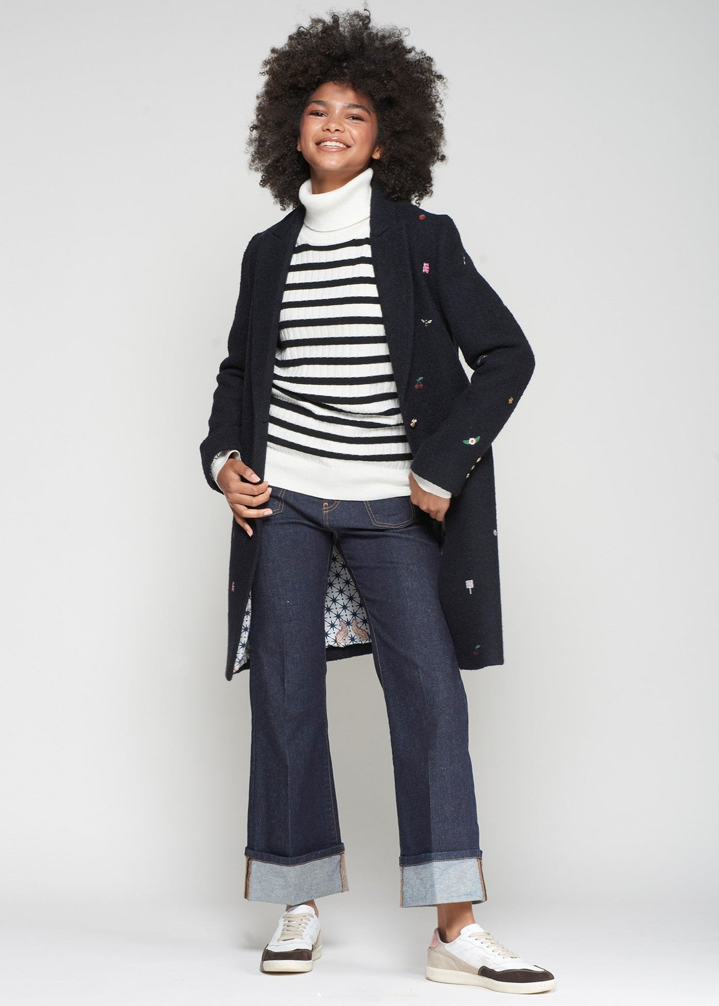 Vilagallo Aricia Emb Gummy Bear Coat Navy