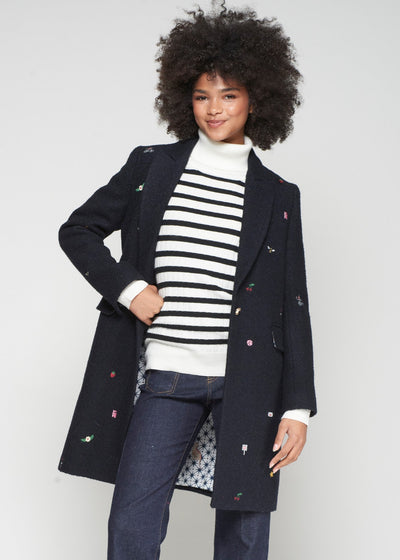 Vilagallo Aricia Emb Gummy Bear Coat Navy