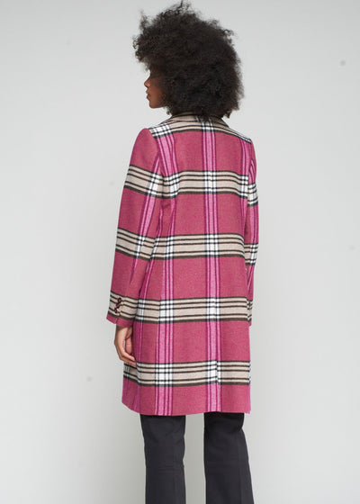Vilagallo Lian Pink Plaid Coat