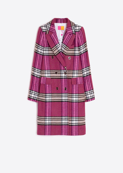 Vilagallo Lian Pink Plaid Coat