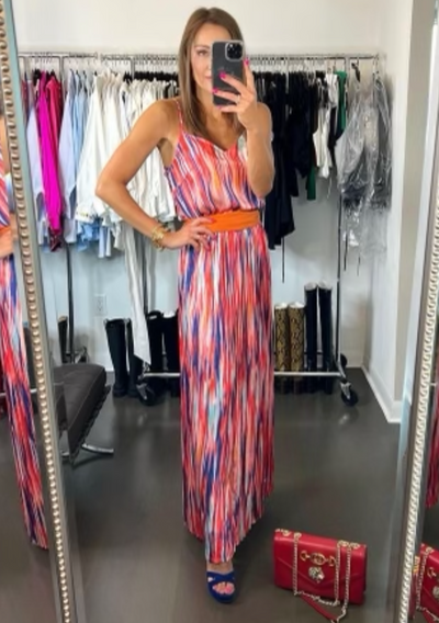 Molly Bracken Silky Print Wide Pants - Pink Karen