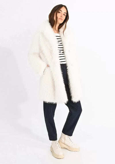 Molly Bracken Faux Fur Coat - Off White
