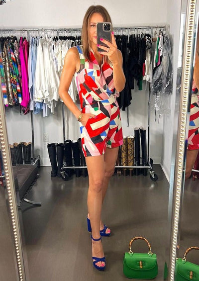 Molly Bracken Colourful Abstract Print Sleeveless Top
