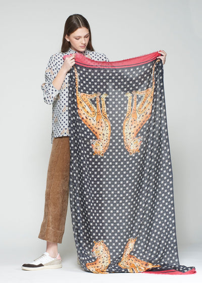 Vilagallo Foulard Cheetah Scarf